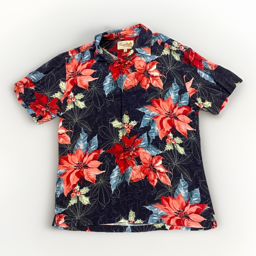 Vintage Christmas Theme Margaritaville Hawaiian Shirt Size L